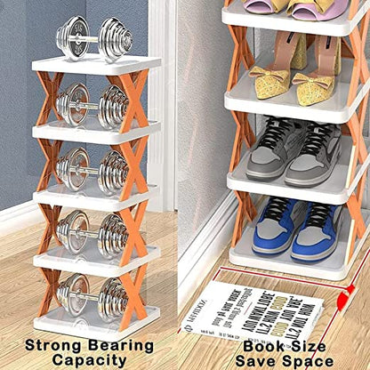 4 LAYER SHOES STAND, SHOE TOWER RACK SUIT FOR SMALL SPACES, CLOSET, SMALL ENTRYWAY, EASY ASSEMBLY AND STABLE IN STRUCTURE, CORNER STORAGE CABINET FOR SAVING SPACE Your Brand