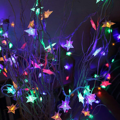 28 LED / Star 3.9 Meter Star Shape Led Light Battery Operated with Flashing Modes for Home Decoration, Kids Room, Waterproof Diwali & Wedding LED Christmas Light Indoor and Outdoor Light ,Festival Decoration (Multicolor Battery Not Included 3.9Mtr) Your Brand
