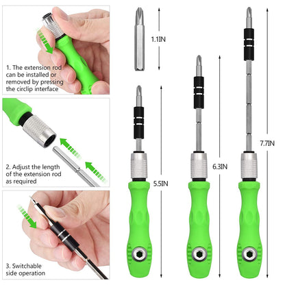 32 in 1 Mini Screwdriver Bits Set with Magnetic Flexible Extension Rod Your Brand