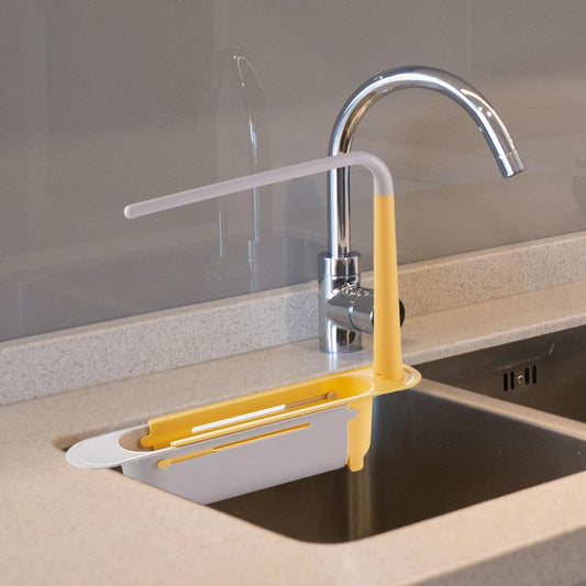 Telescopic Sink Storage Rack Material Kitchen Rag Rack Dishwashing Organizer Shelf Drain Basket Pp Under Sink Organizers ( Mic Color 1 Pc) Your Brand