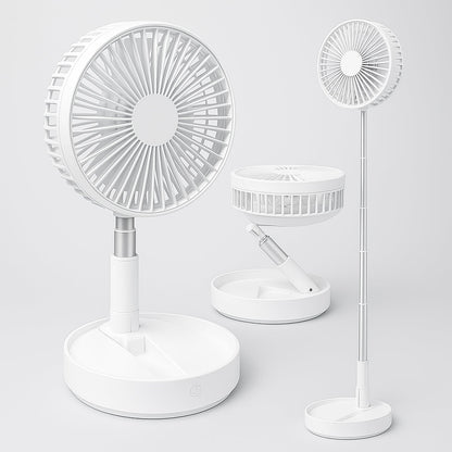 TELESCOPIC ELECTRIC DESKTOP FAN, HEIGHT ADJUSTABLE, FOLDABLE & PORTABLE FOR TRAVEL/CARRY | SILENT TABLE TOP PERSONAL FAN FOR BEDSIDE, OFFICE TABLE (Battery Not Include) Velvet Wellness