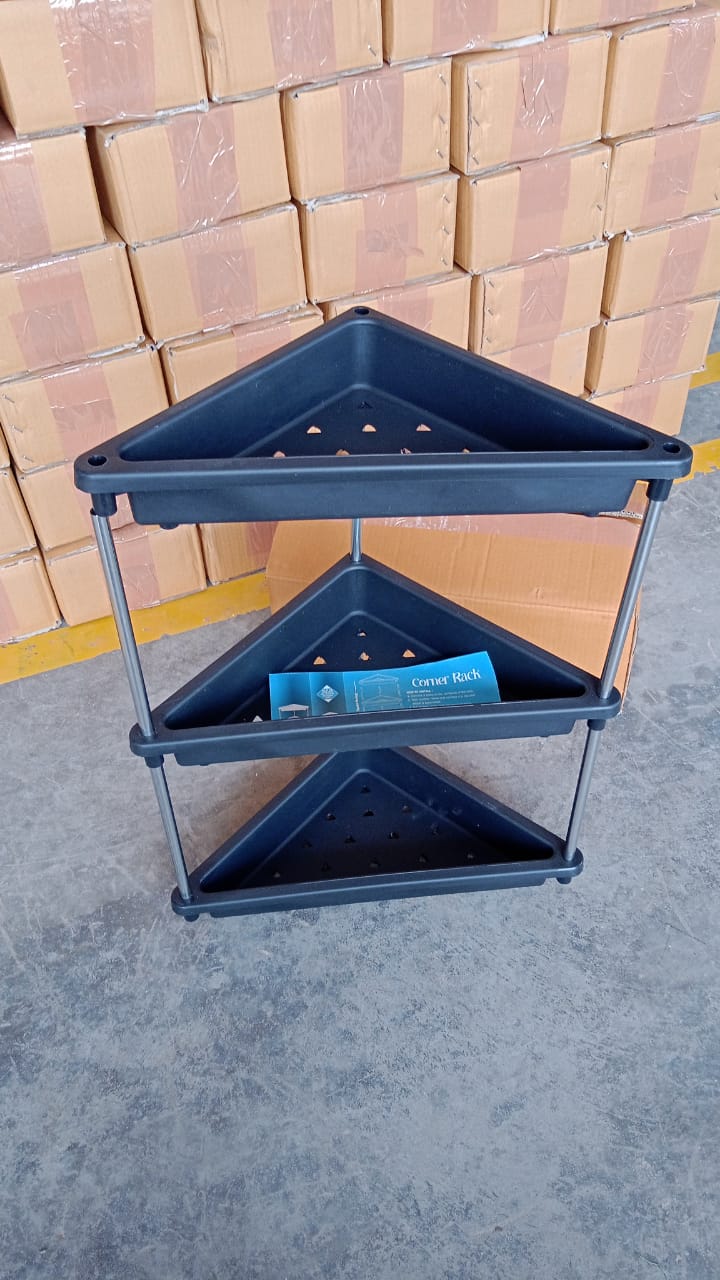 3-Layer Multipurpose Plastic Corner Storage Rack Your Brand
