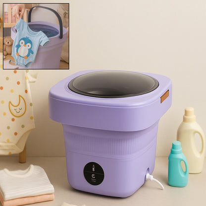 Mini Washing Machine Foldable Mini Washer with Drain Basket Portable Washing Machine Foldable for Laundry Travel Camping RV Baby Clothes Your Brand