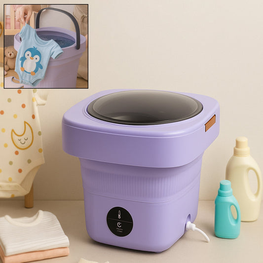 Mini Washing Machine Foldable Mini Washer with Drain Basket Portable Washing Machine Foldable for Laundry Travel Camping RV Baby Clothes Your Brand