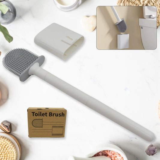 Portable Silicone Toilet Brush – Wall-Mounted, Anti-Drip Cleaner with Non-Slip Handle Your Brand