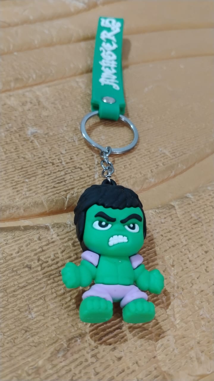 Cute Cartoon Silicone 3D Key Chain with Metal Hook & Strap (Pack of 1) Your Brand
