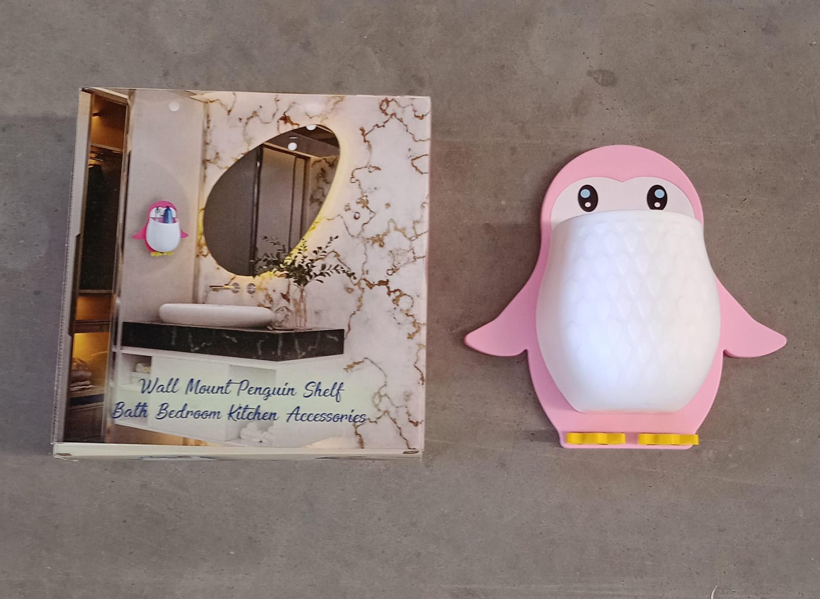 Penguin Storage Box, Adhesive Remote Case, Electric Toothbrushes Holder, Universal Controller Holder, Wall Nightstand, Office Plastic Wall Mount Your Brand