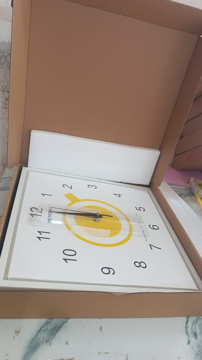 Decorative Square Wall Clock Battery Operated – 1 Pc Your Brand