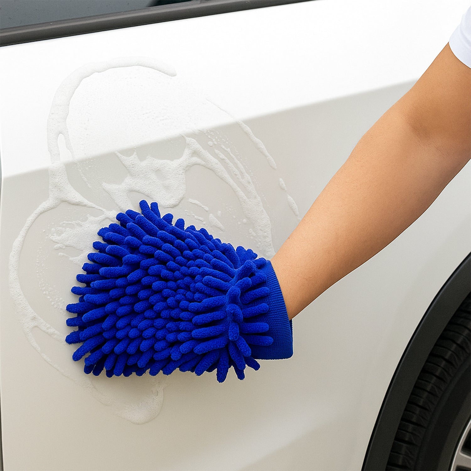 Car / Bike Cleaning Combo Microfiber Car Wash Sponge and Gloves, Automobile Cleaning Sponges, 2 Wash Towel, 1 Brush, 1 Sponge, 1 Gloves, Car Wash Cleaning Tools Kit (5 Pcs Set) Your Brand