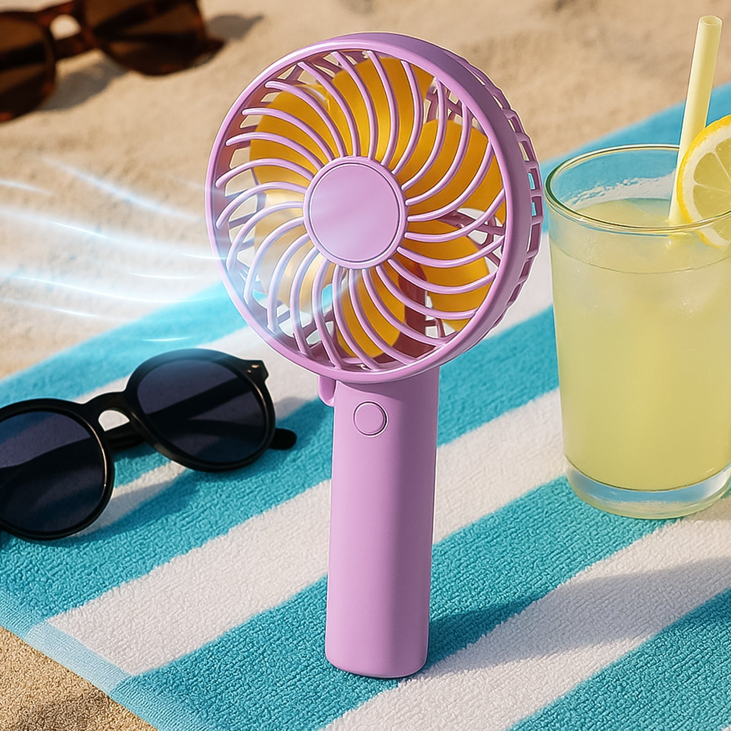 Portable Mini handy Fan & Personal Table Fan | Rechargeable Battery Operated Fan Suitable for Kids, Women, Makeup Artist, Home Office (Battery Not Include) Your Brand