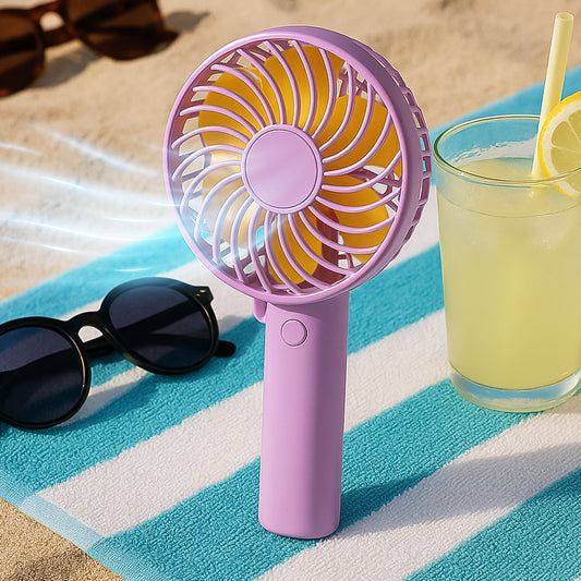 Portable Mini handy Fan & Personal Table Fan | Rechargeable Battery Operated Fan Suitable for Kids, Women, Makeup Artist, Home Office (Battery Not Include) Your Brand