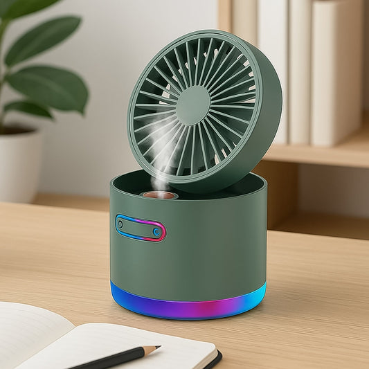 Mini Desktop Cooling Fan with Humidifier Spray VoltDesk
