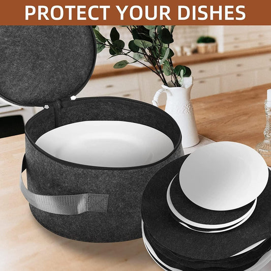 Plate Storage Case with 12 Thick Felt Dividers 8feb97-4