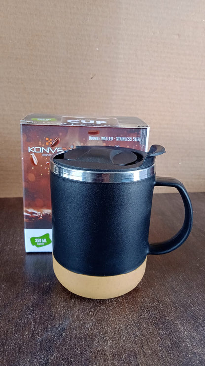 Insulated Coffee Mug with Spill-Proof Lid (Approx 350ML & 1 Pc) Your Brand