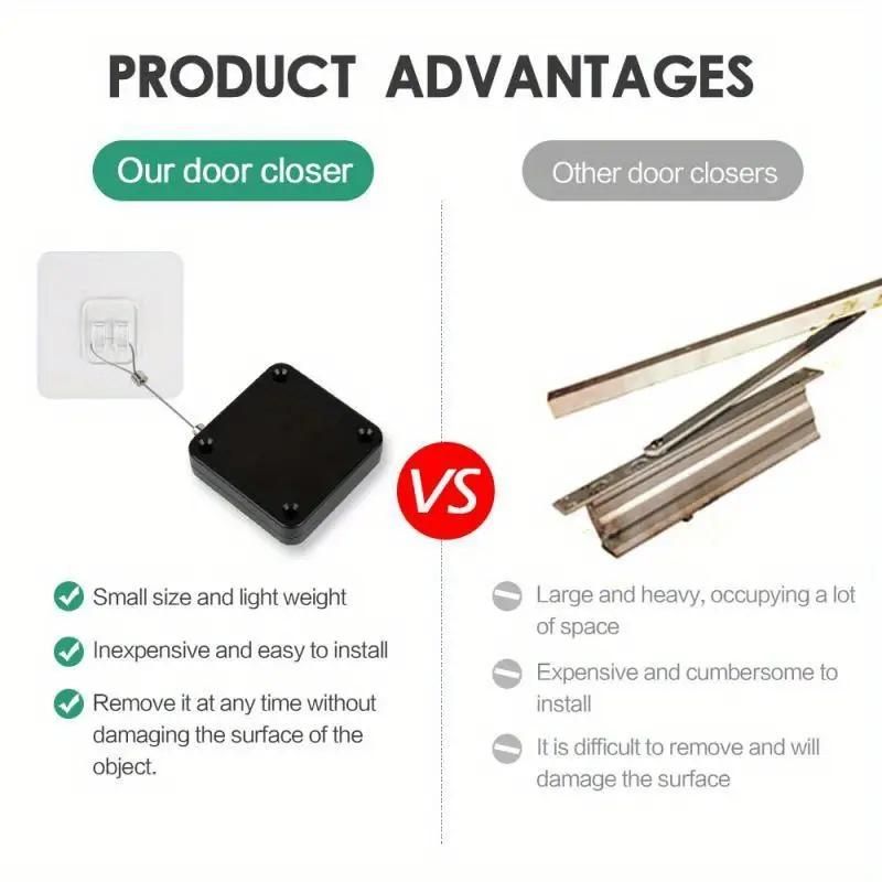 Easy-Install Automatic Door Closer - Adjustable, No-Drill Surface Mount with Sensor for Effortless Closing 8feb97-4