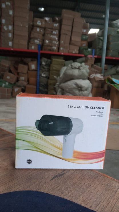 2 in 1 Wireless Vacuum Cleaner – 120W Handheld USB Rechargeable for Home & Car (1 Pc) Your Brand