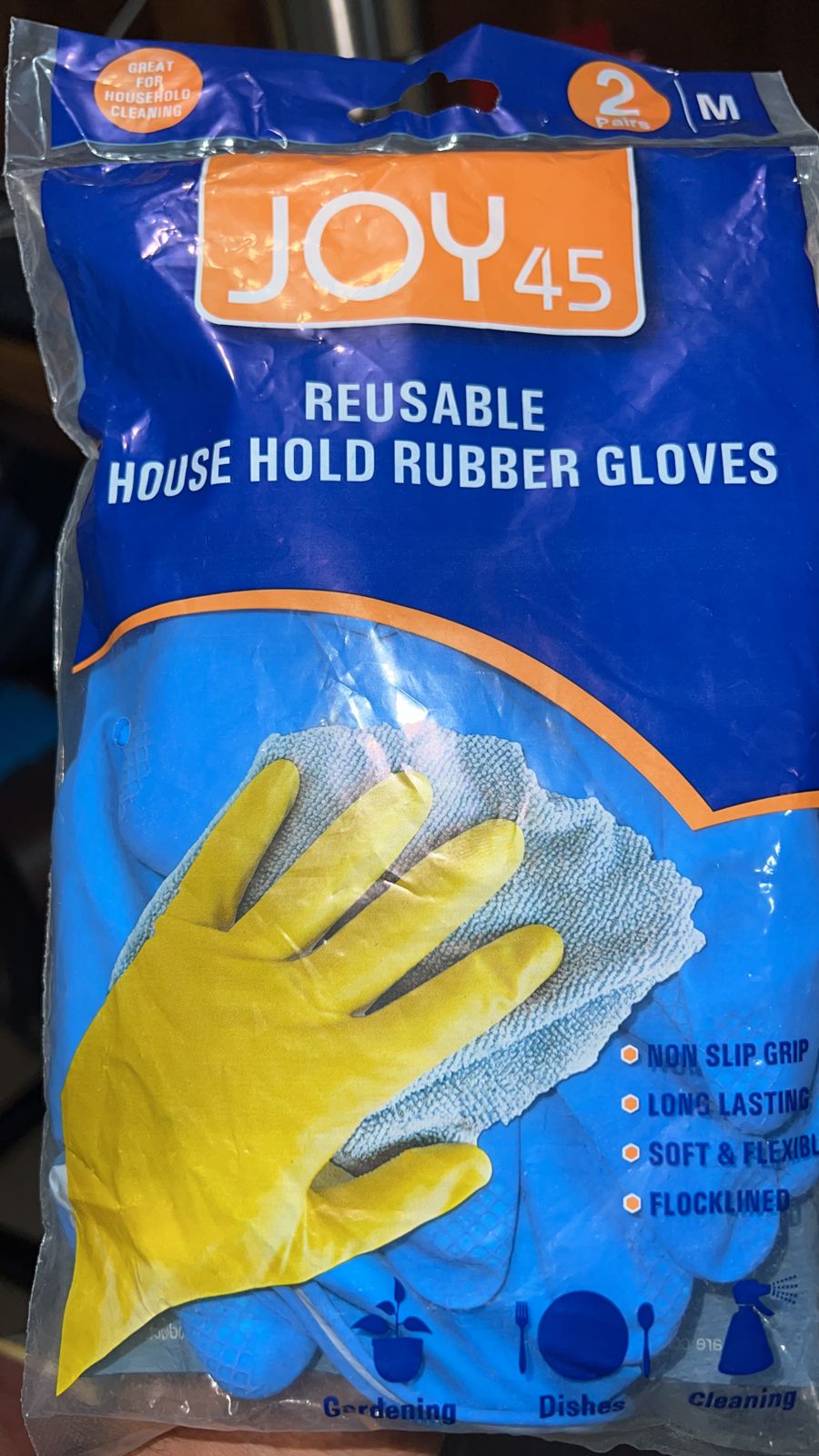 2-Pair Large Blue Multipurpose Gloves – Ideal for Washing, Gardening & Cleaning Your Brand