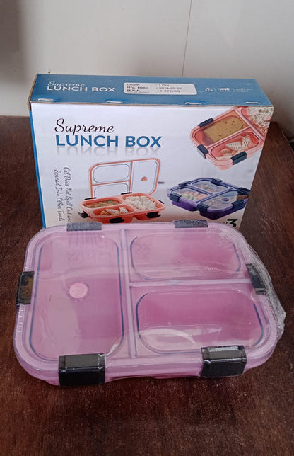 Customized Plastic 3 Compartment Insulated Lunch Box, Lunch Box (1 Pc) Your Brand