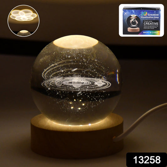 3D Astronomy Night Lamp Crystal Ball lamps With Base (1 Pc) Your Brand
