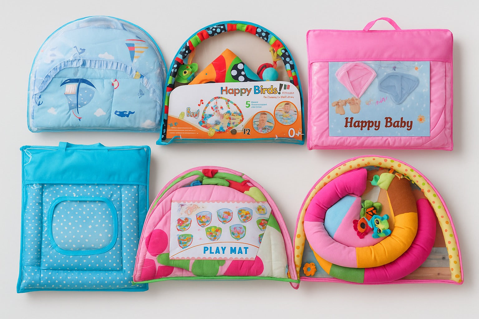 Multipurpose Baby Play Gym and Sleeping Mat (Mix Design / 1 Pc) Your Brand