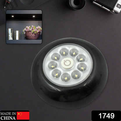 9 LED Touch Light Closet Light Battery Powered Stick-on Anywhere Puck Lights with New Strong Adhesive for Cabinet, Stair, Bedroom, Kitchen Night Light Stick Tap Night ( Battery Not Included / 1 Pc ) Your Brand
