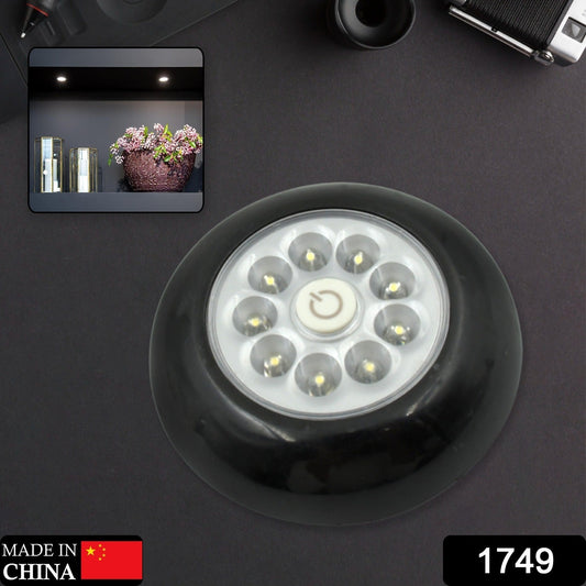 9 LED Touch Light Closet Light Battery Powered Stick-on Anywhere Puck Lights with New Strong Adhesive for Cabinet, Stair, Bedroom, Kitchen Night Light Stick Tap Night ( Battery Not Included / 1 Pc ) Your Brand
