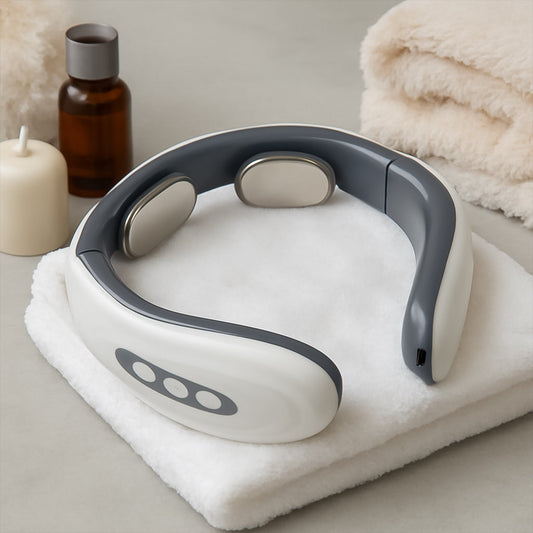 2 Heads Smart Electric Neck and Back Pulse Massager (1 Pc / Mix Design) Your Brand