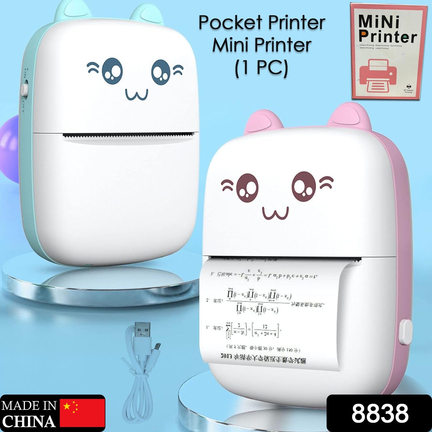 Pocket Mini Bluetooth Thermal Printer – Wireless Smart Printer for Photos (Includes 1 Roll Paper) Your Brand
