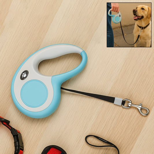 Retractable Dog Leash, Pet Walking Leash with Anti-Slip Handle, Strong Nylon Tape, Tangle-Free, One-Handed One Button Lock & Release, Suitable for Small / Medium Dog Or Cat, 16.5 ft (5 m)  Your Brand