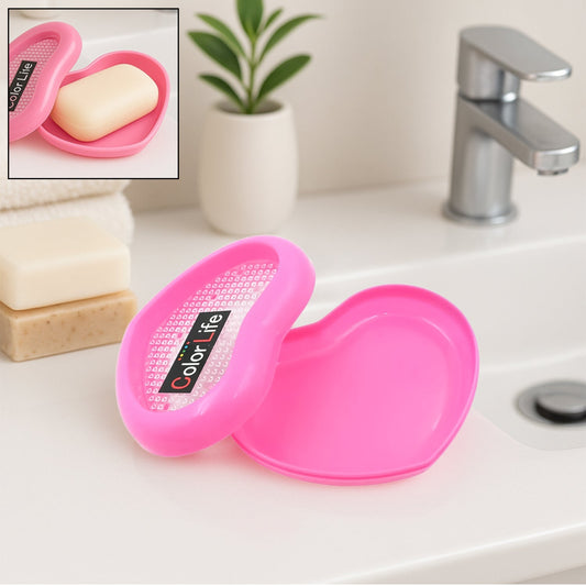 Bathroom Accessories Plastic Soap Case / Soap Dish / Soap Stand, Plastic Soap Case Soap Holder Soap Dish For Bathroom Kitchen Sink ,Sabudani (Oval / Heart Shape Soap case / 1 pc ) Your Brand