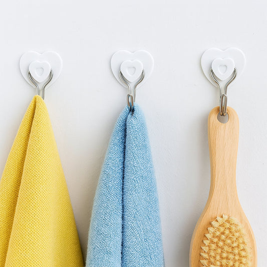 Multipurpose Strong Hook Self-Adhesive hooks for wall Heavy Plastic Hook, Sticky Hook Household For Home , Decorative Hooks, Bathroom & All Type Wall Use Hook , Suitable for Bathroom, Kitchen, Office (5 Pc Set) Your Brand