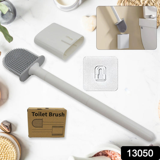Portable Silicone Toilet Brush – Wall-Mounted, Anti-Drip Cleaner with Non-Slip Handle Your Brand