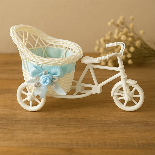 Plastic Cycle Flower vases for Home decor; Bicycle Flower Pot Stand Your Brand