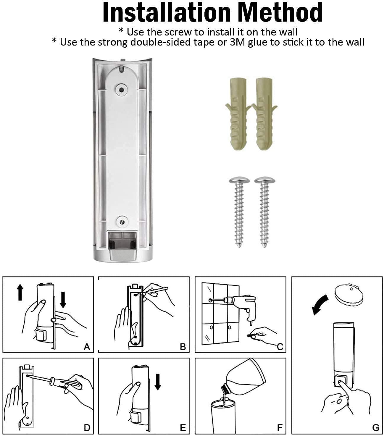 3918A Wall Mounted Liquid Soap Dispenser for Bathroom, Kitchen, and Commercial Use