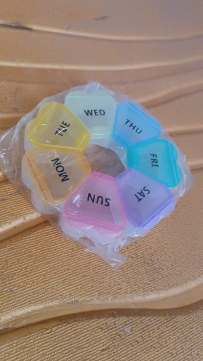7-Day Round Weekly Pill Organizer Box (1 Pc) Your Brand