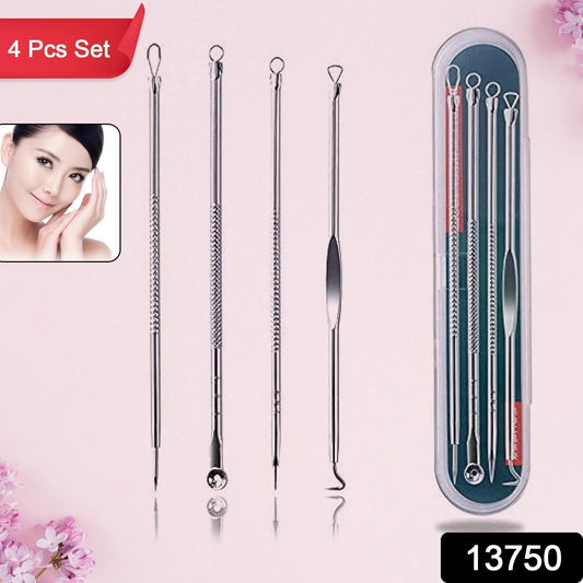 Blackhead Remover, 4-in-1 Stainless Steel Pimple Extractor Tool (1 Pc) Your Brand