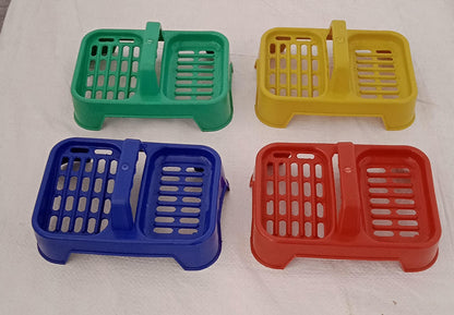2in1 Plastic Soap Case, Dual Section Soap Holder for Bathroom or Kitchen Sink ,Sabudani(1 Pc / Multicolor) Your Brand