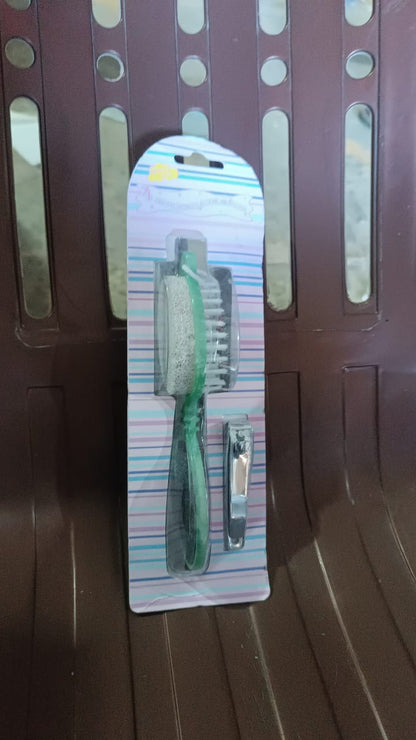 5 In 1 Pedicure Tool Pedicure Brush For Feet Foot Scrubber Foot File With Nail Cutter Your Brand