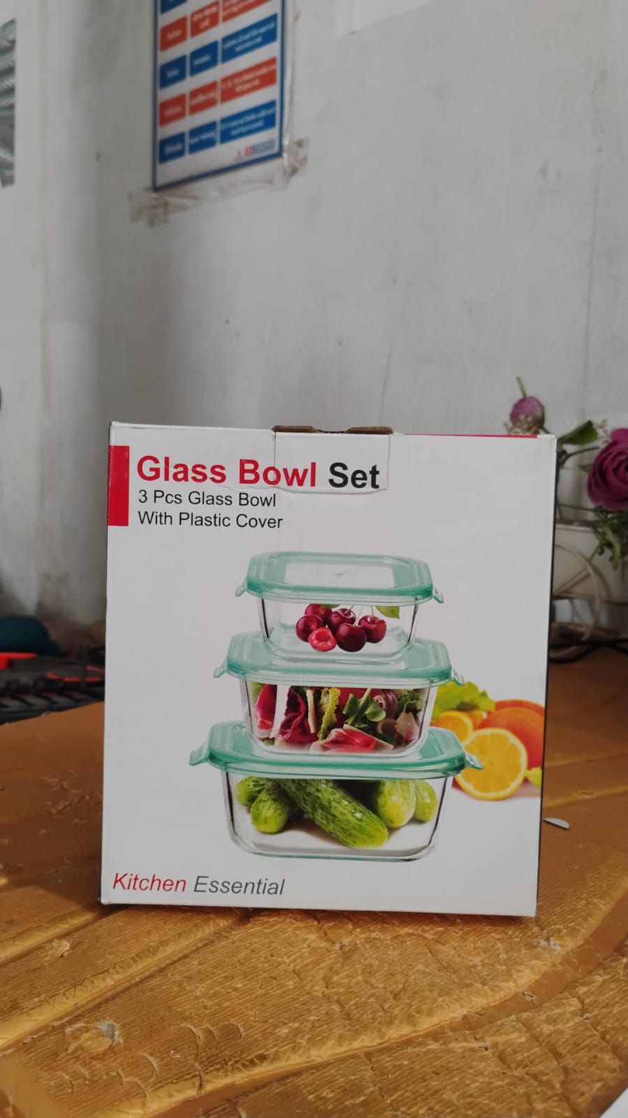 Premium Quality 3-Piece Square Glass Food Storage Container / Bowl Set Your Brand