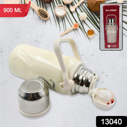 Stainless Steel Vacuum Insulated Water Bottle | Leak Proof Flask for Tea Coffee | With Steel Cup Your Brand