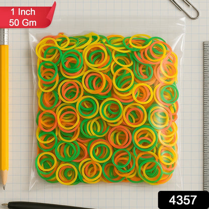 Rubber Band For Office/Home and Kitchen Accessories Item Products, Elastic Rubber Bands, Flexible Reusable Nylon Elastic Unbreakable, For Stationery, School  Multicolor (1 Inch, 50 GM), Hair accessories Your Brand