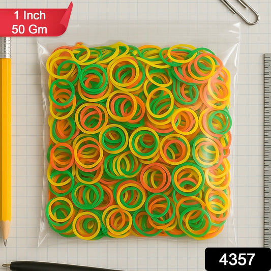 Rubber Band For Office/Home and Kitchen Accessories Item Products, Elastic Rubber Bands, Flexible Reusable Nylon Elastic Unbreakable, For Stationery, School  Multicolor (1 Inch, 50 GM), Hair accessories Your Brand
