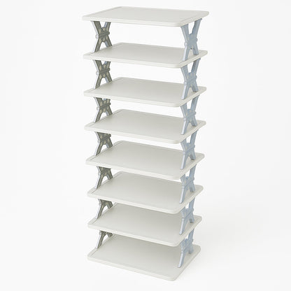 8-Layer Foldable Shoe Rack for Entryway - Heavy Duty Plastic Shoe Organizer Organivo