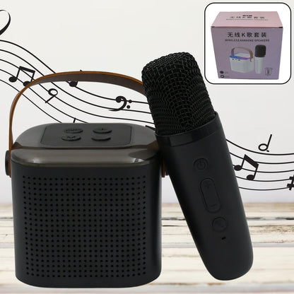 Wireless Speaker Microphone Set, RGB Light Support Memory Card PortableKaraoke Machine Perfect  for Travel TV Your Brand