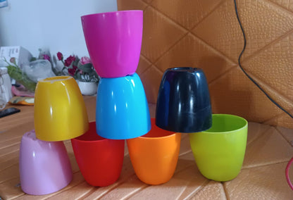 Plastic Flower Valencia (Pot) Home and Outdoor (1 Pc/Mix Colour) Your Brand