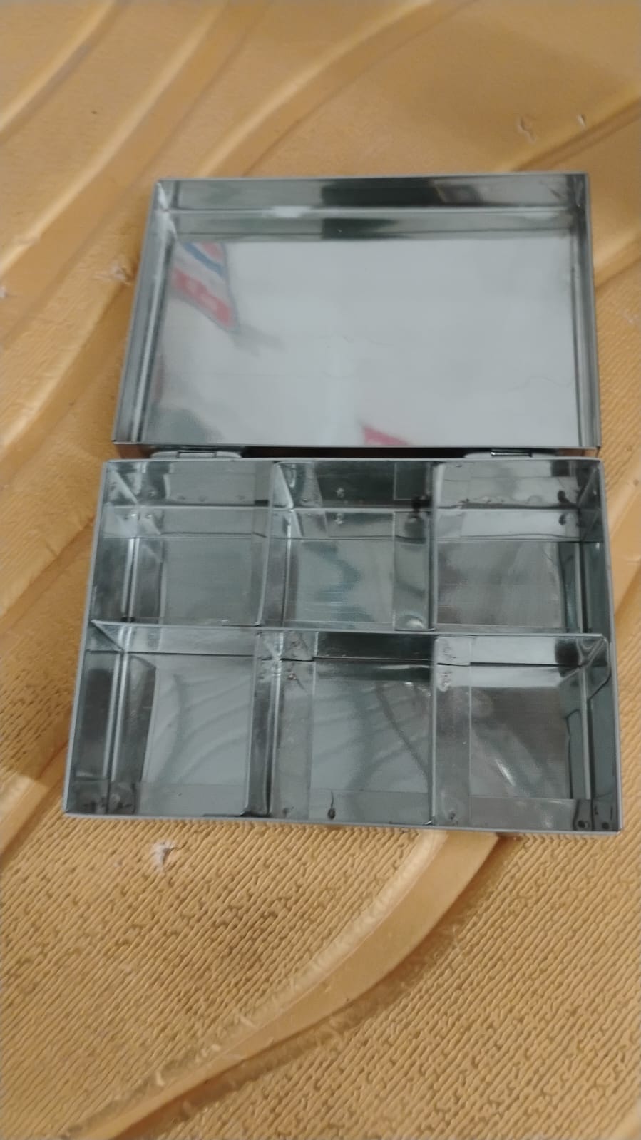 Multipurpose Premium Stainless Steel Jewelry Storage Organizer Box with 6 Compartments (1 Pc) Your Brand