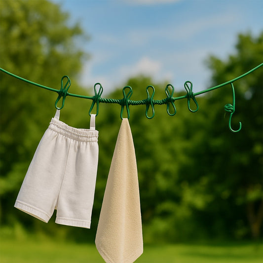 Elastic Cloth Drying Rope with 12 Metal Clip Portable Clothes line For Home & Travel Your Brand