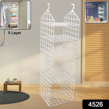 MULTIPURPOSE 5 LAYER FOLDING CLOTHES STORAGE RACKS||CLOSET FOR STUDENTS WARDROBE SHELVES SOCKS, SCARF, T-SHIRT, ETC||HANGING ORGANIZER STORAGE HOLDERS & RACKS Your Brand