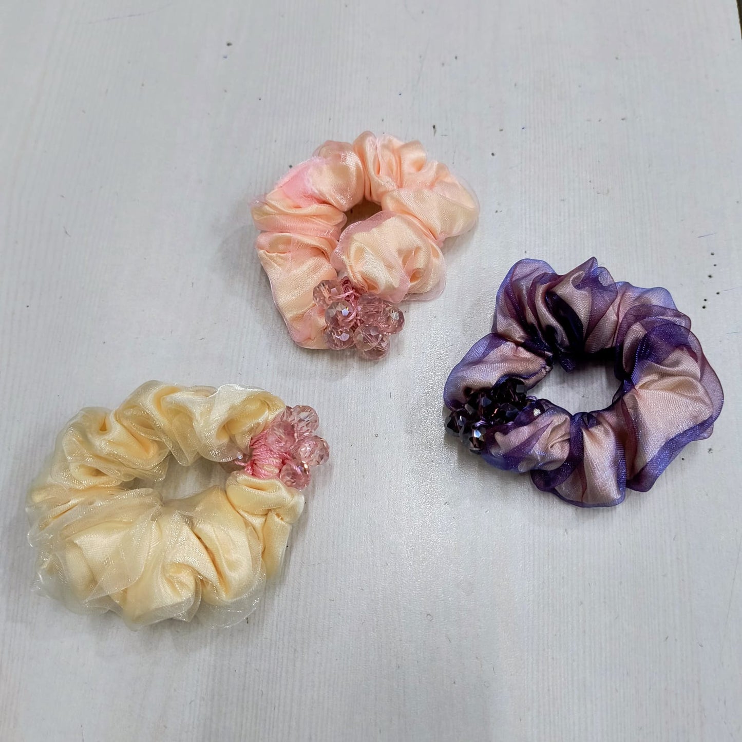 AM1292 Crystal Embellished Hair Band - Elastic Multicolor Hair Rope for Women & Girls (1pc)