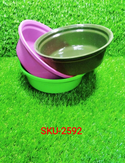 Household Storage Plastic Round Bowl / Tub / Basket / Bucket set - Pack of 3 Your Brand